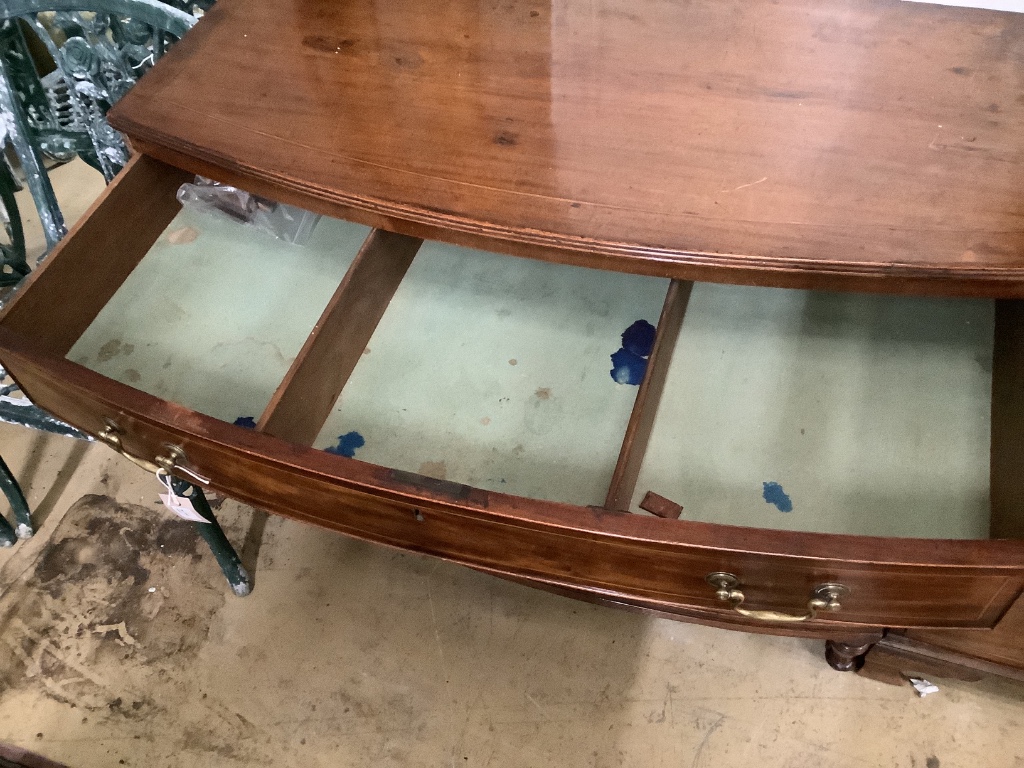 A Regency inlaid mahogany chest fitted four graduated long drawers, width 107cm depth 52cm height 97cm